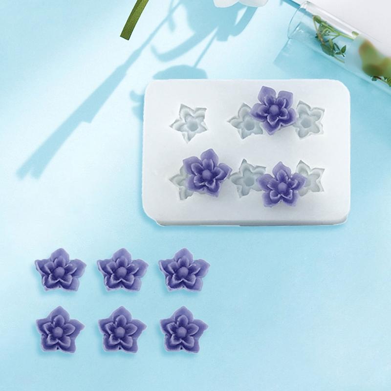 Wiederverwendbare blumenförmige Silikonform Wiederverwendbare Bastelformen Geeignet für handgefertigten Schmuck und Schreibtischdekorationen