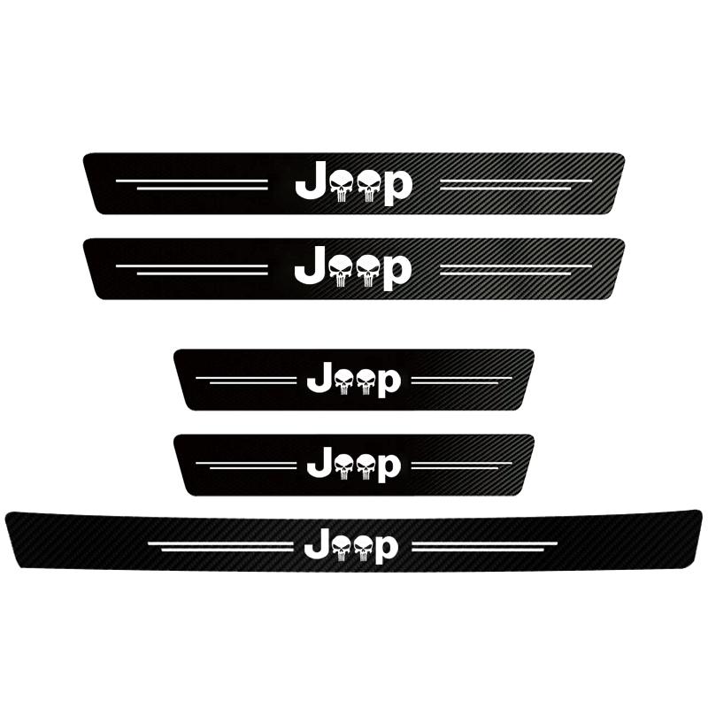 Jeep Car Exclusive Door Sill Sticker Threshold Protective Film For Jeep Wrangler Grand Cherokee Avenger Compass Wagoneer Patriot