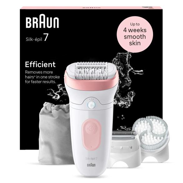 Braun silk epil se7-060 epilator white and pink