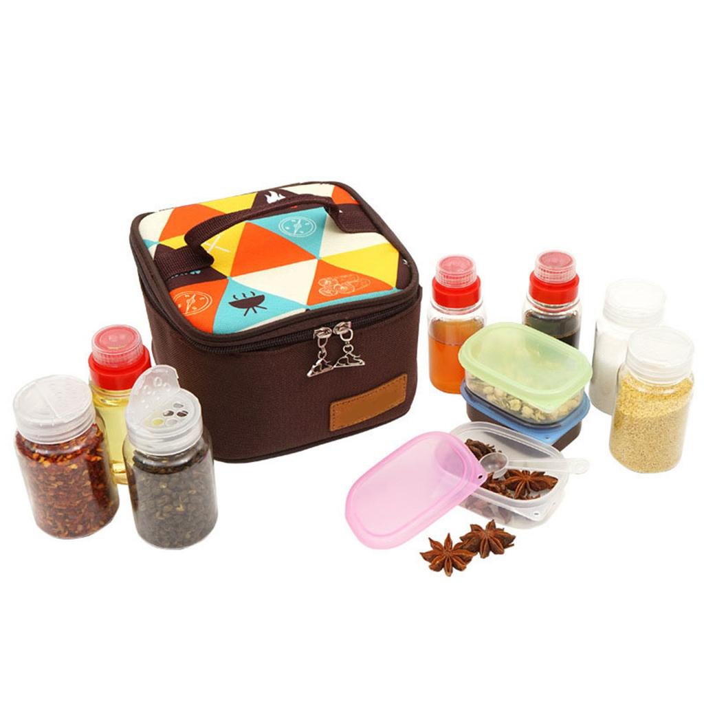 10Pcs Seasoning Bottle Set Outdoor Portable BBQ Sualt Pepper Powder Picnic Spice Box 1 Set
