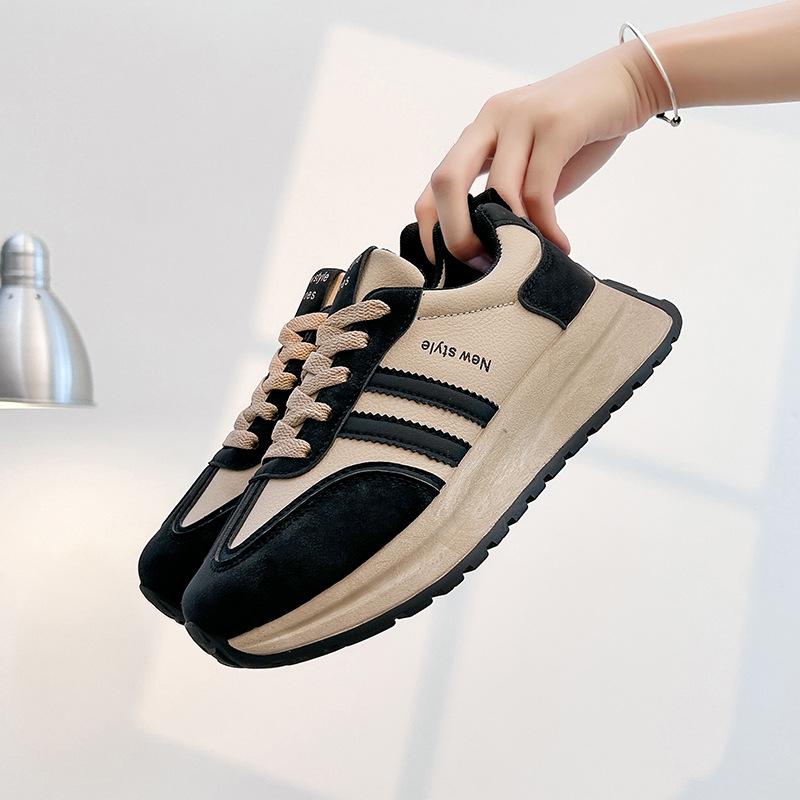 Korean Thick-Soled Dad Shoes - Spring 2025: Height-Boosting Casual Running Sneakers AR708