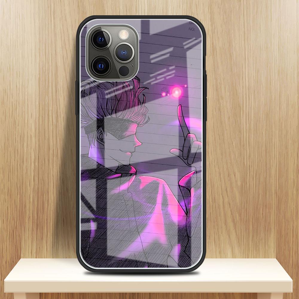 Jujutsu Kaisen Glass Case For Apple iPhone 14 13 Pro 11 12 7 8 Plus SE 2022 XR X XS Max 6 6S Tempered Phone Cover