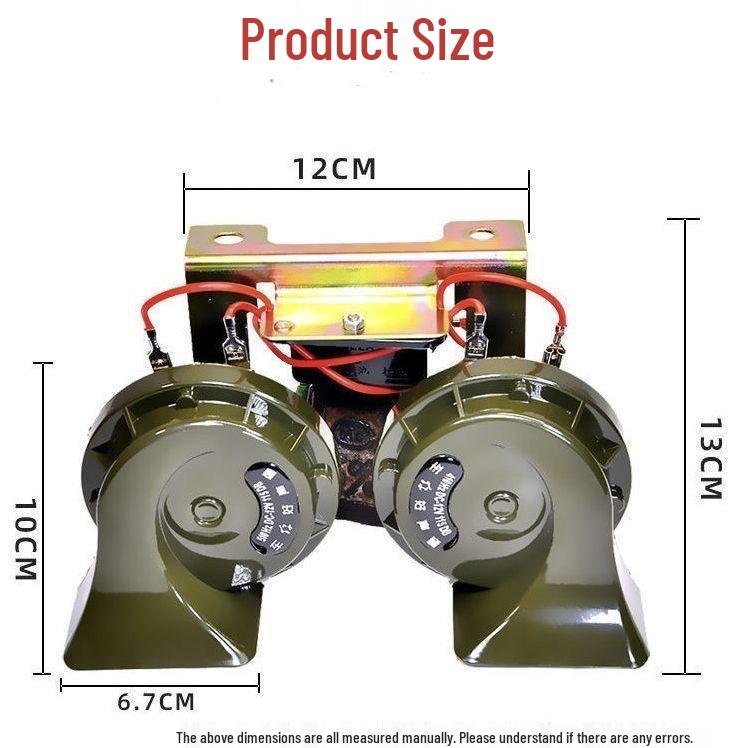 Universal Waterproof Super Loud Snail Horn for Cars, Motorcycles, and Trucks (12V/24V)