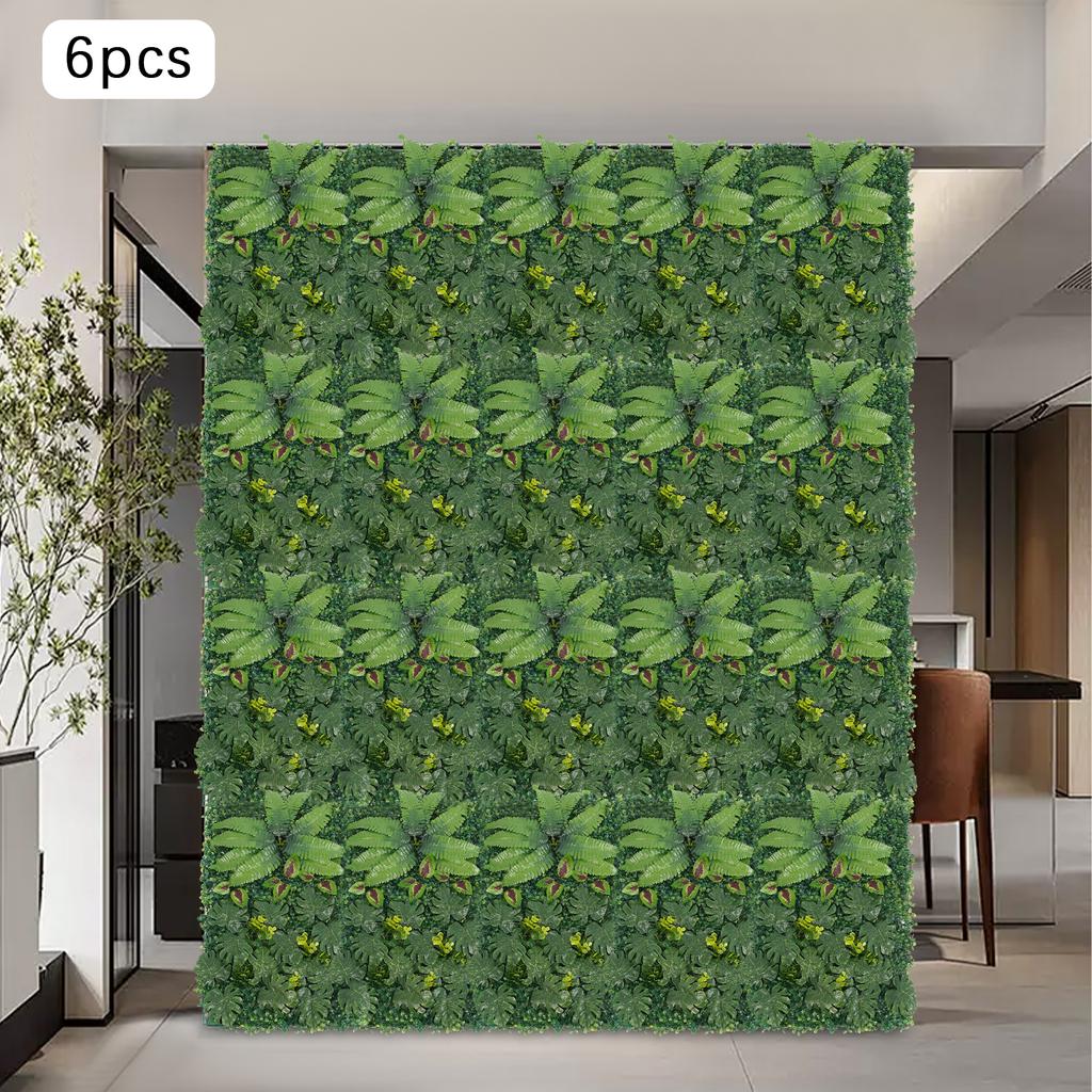 6PCS Artificial Greenery Wall Panels, Fake Ivy Leaf Decor, Green Vine Backdrop for Indoor Outdoor Decor, Home Garden Wall Deco