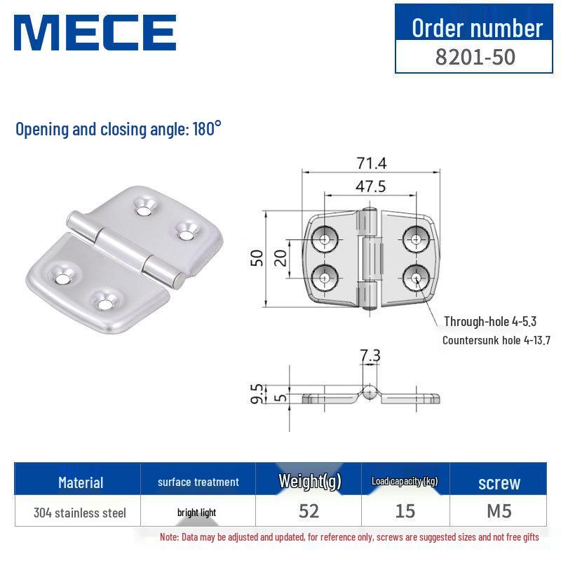 304 Stainless Steel Thickened Cabinet & Wooden Door Hinges