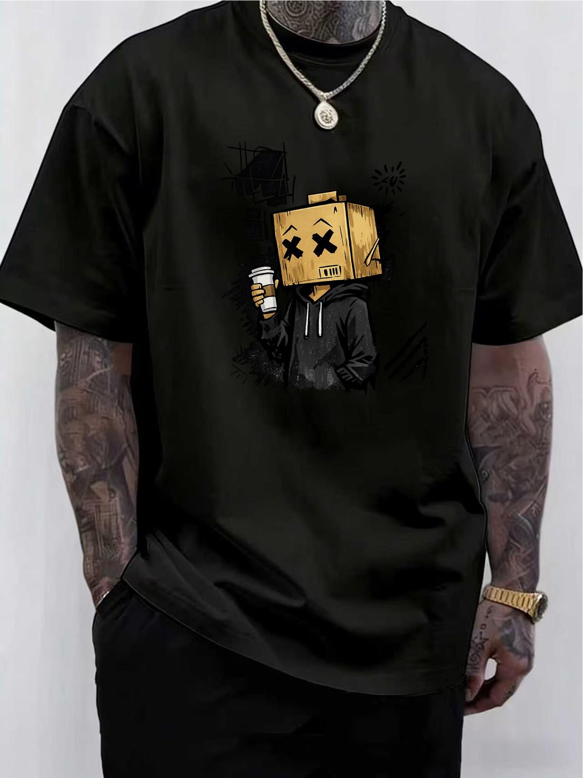 

Trendy Fashion Graffiti Casual Street Short-Sleeve T-Shirt- Soft, Medium-Stret 5XL різнокольоровий