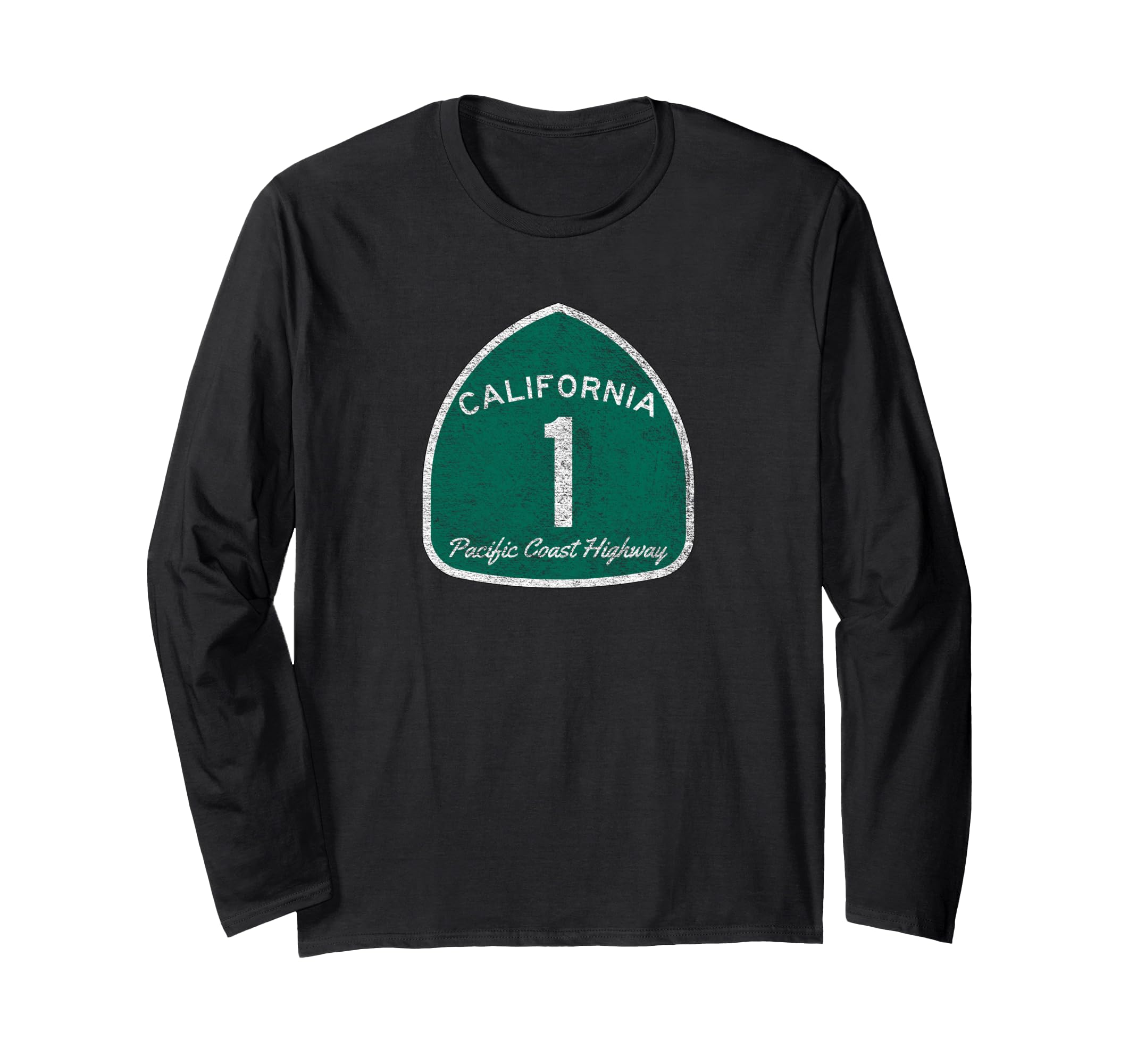 PACIFIC COAST HIGHWAY 1 Калифорния PCH Футболка с длинным рукавом