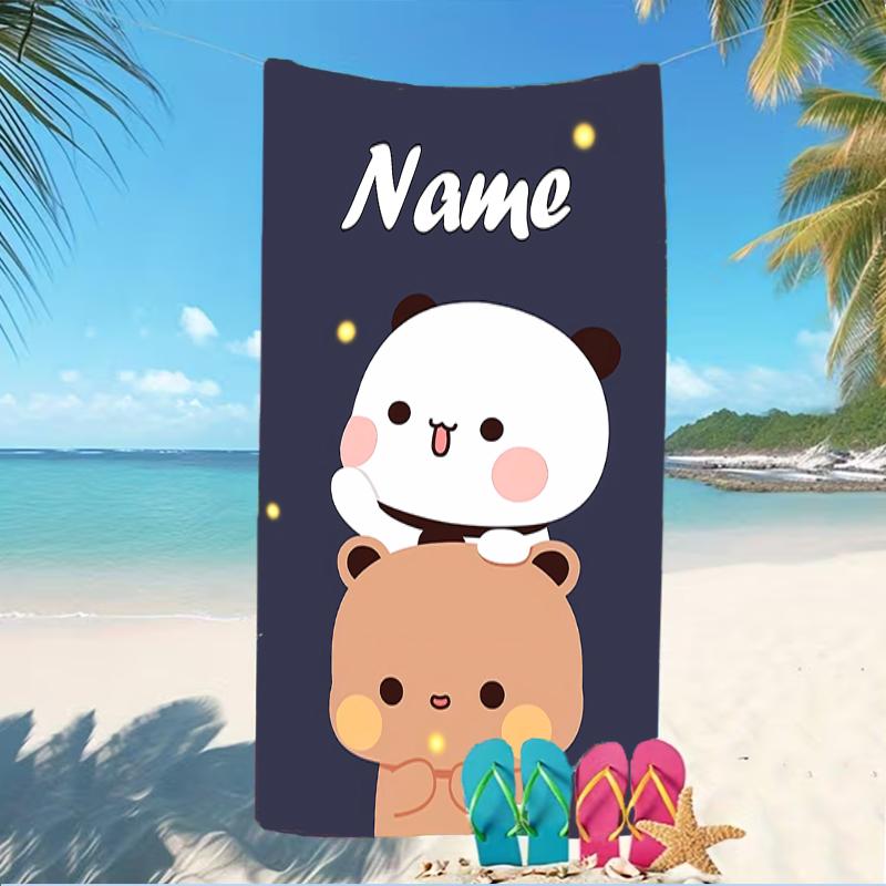 Customizable personalized beach towels Bubu Dudu themed designs.Suitable for the beach, yoga, sports;ideal as beach accessories
