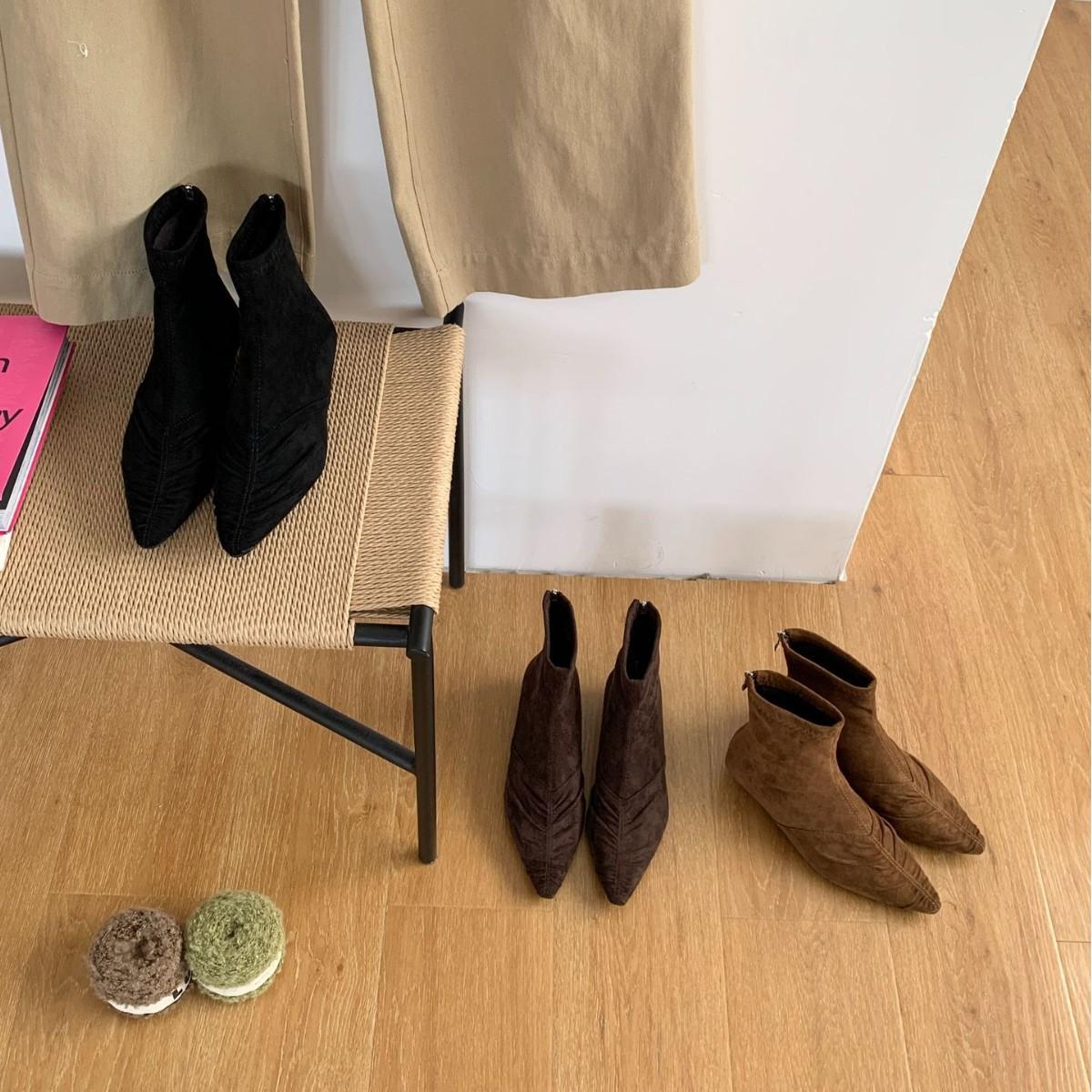 

2025 new autumn and winter pointed flat short boots women s suede thin shoes versatile comfortable elastic short boots women 39 абрикосовый