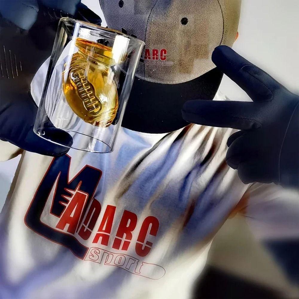 Creative Beer Shot Glasses Double Wall Mini Whisky Dispenser Funny Clear Glass Cup Spirits