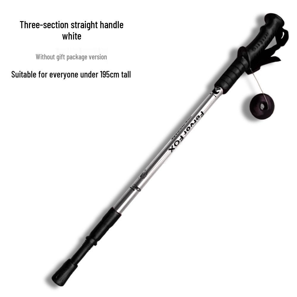Telescopic Aluminum Alloy Shock-Absorbing Ultra-Light Adjustable Elderly Walking Cane with Straight and Curved Handle Options