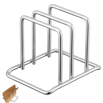 Cutting Board Holder Stand, 2-Slot Stainless Steel Divide Tray Organizer Rack, for Chopping Board, Pots Lid, Baking Sheet