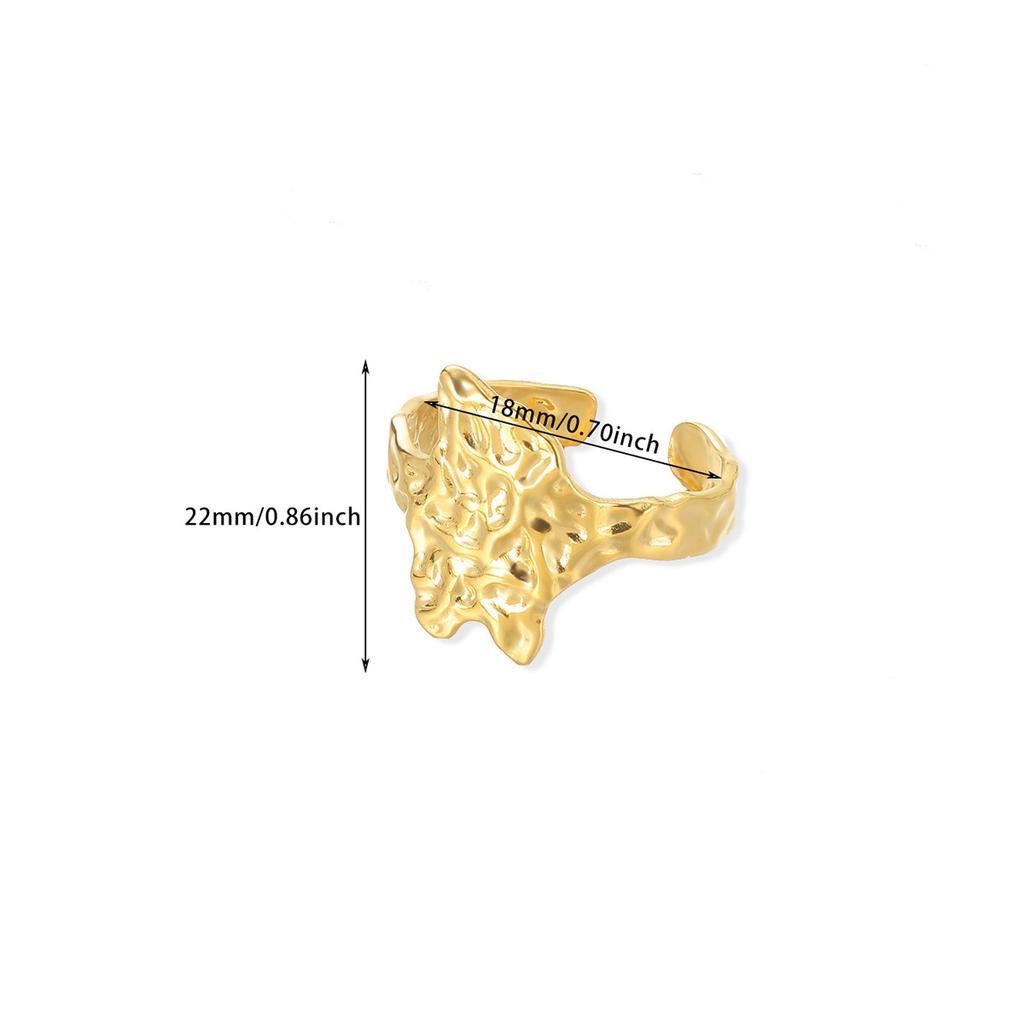 Gold Color Anillos For Women Sun Flower Stainless Steel Open Rings Dailywear Palm Geometric Irregular Jewelry Fashion Punk Gift