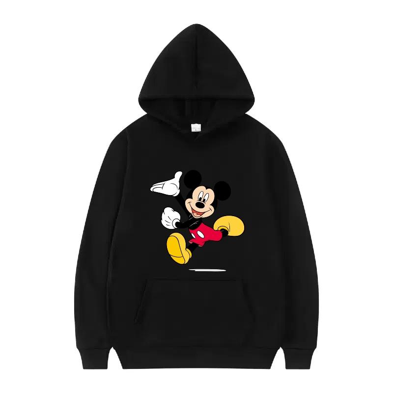 Disney Mickey Mouse Pattern Woman Streetwear Loose Grey Winter Tops Clothes Pullovers Ladies Cheap 90s Hoodies Men Sweatshirts