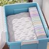 Qingye Mu Large Plastic Storage Box with Wheels, 95L Capacity, Blue, 1 Piece