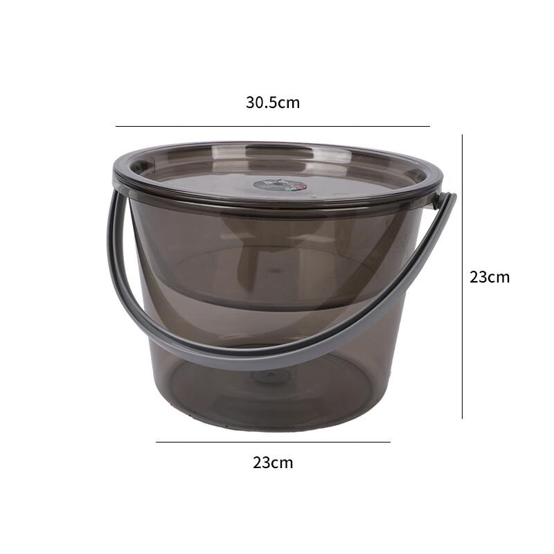 Transparent Plastic Bucket with Lid & Basin