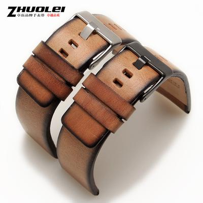 Kvalitní originální retro kožený řemínek na hodinky pro muže pro hodinky DZ4343 DZ4323 DZ7406 vintage italská kůže 22mm 24mm 26mm