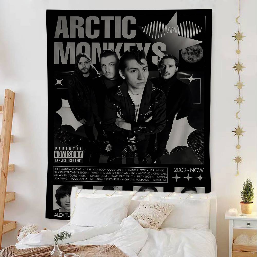 

AArctic MMonkeys Rock Band Cartoon Tapestry Wall Hanging Decoration Household Home Decor 74x94cm(29x37in)