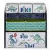 GINGER HOME DINOSAUR Children's Bookshelf, Toy Organizer with Storage Bins, MDF Wood, 63x30x60 Cm, Blue and Green