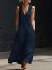 2026 European Women's Summer V-neck Sleeveless Casual Tank Dress