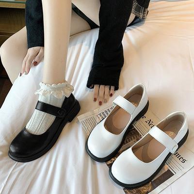 Primavera Mulher Flats Mary Janes Sapatos Plataforma Lolita Sapatos Menina Sapatos Brancos Salto Baixo Casual Couro