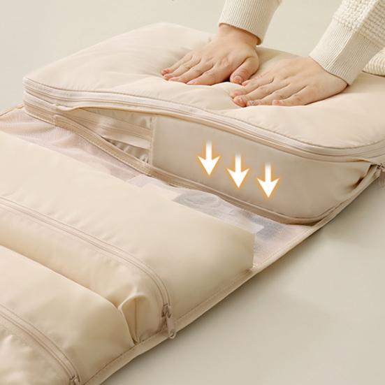 6-In-1 Compressible Storage Bag Hanging Packing Cube with Multiple Compartments Foldable Travel Organizer for Clothes Socks Underwear