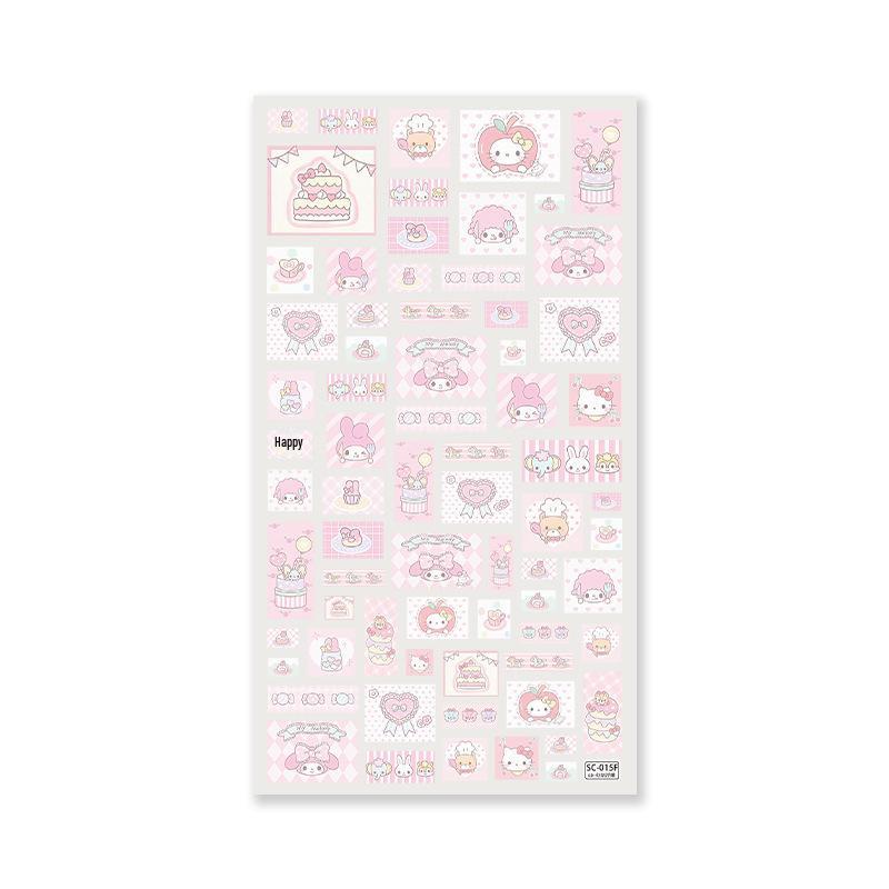 

SKY Pink Cartoon Kitty Birthday Party Jelly Stickers for DIY Phone and Book Decoration