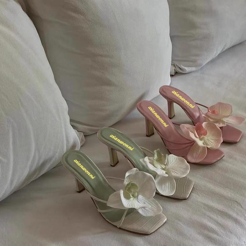 Sandales à talons hauts à pince florale pour femmes, été 2024, pour la plage et les activités de plein air 35 rouge vin