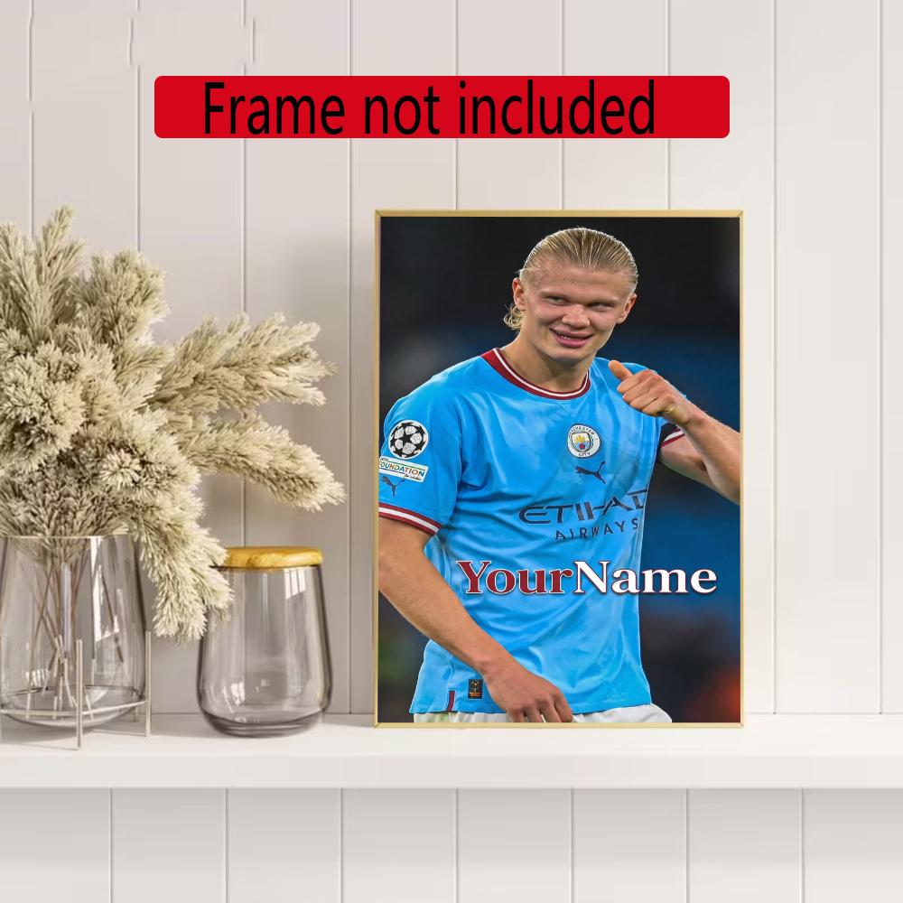 Haaland Customize Your Name Diamond Painting Round Diamond Diy Frameless Holiday Artwork Suitable For Home Office Wall Decoration