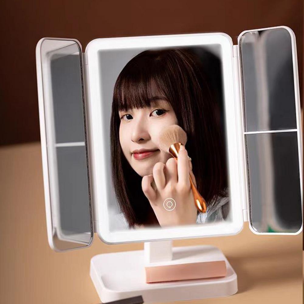Trifold Makeup Mirror LED Lights Dorm Dressing Mirror Beauty Light Up Your Fill Light with Smart Complementary Smart Vanity Mirrors