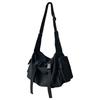 Harajuku Canvas Messenger Bag Solid Color Women Crossbody Bags Large Capacity Shoulder Bag Multiple Pocket Bolsos Sac