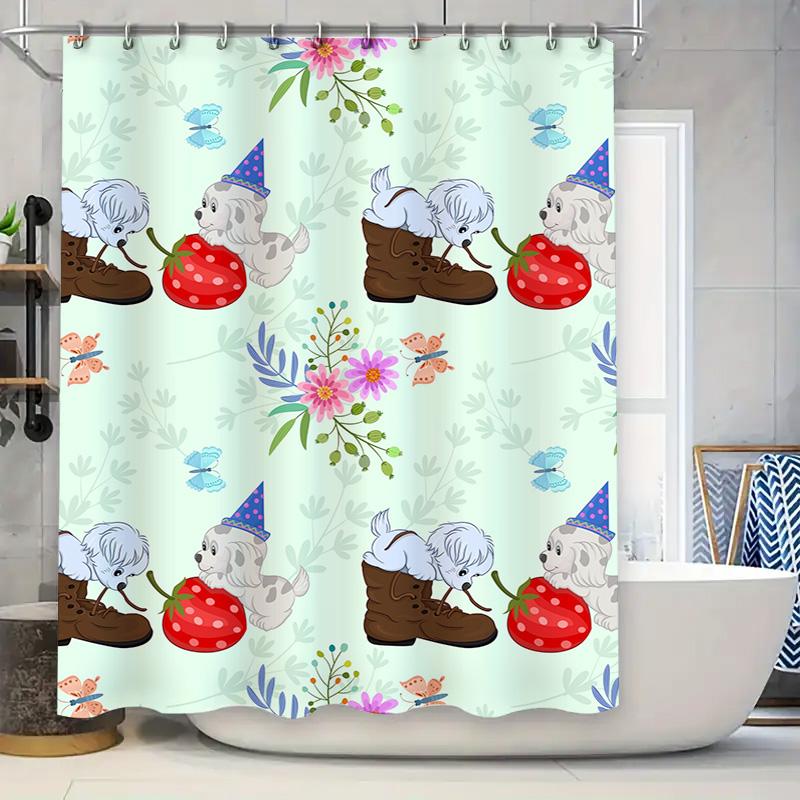 Whimsical Party Gnomes Shower Curtain Perfect for Your Bathroom Decor!