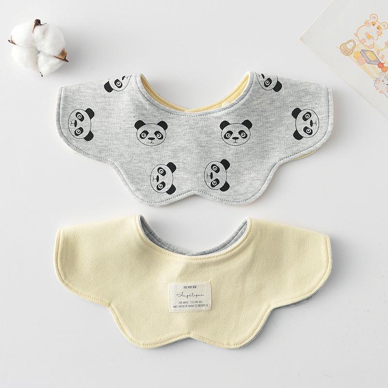 Korean Style A-Type Pure Cotton Double-Sided Baby Bib for 0-2 Years