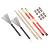 Drumstick Kit Rute Brush Damper Drum Set Musical Instrument Playing Accessories with BagM02762 Coffee Color