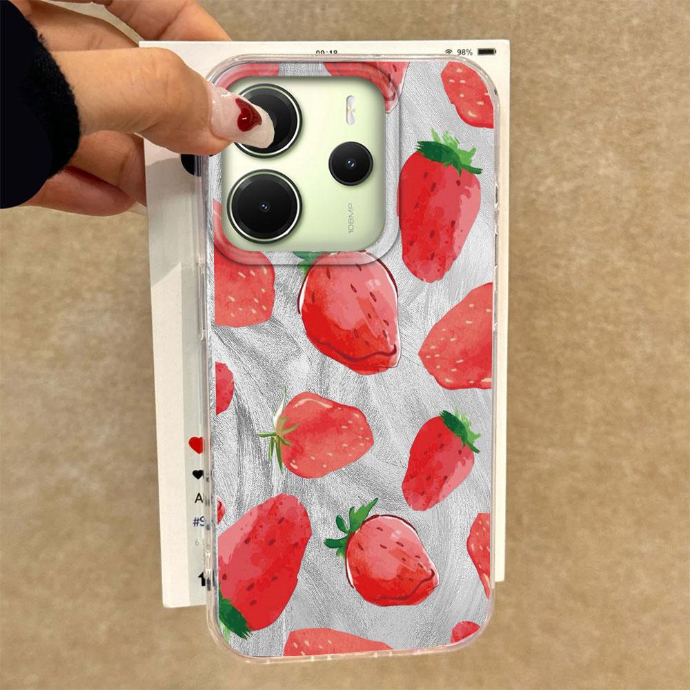 Circular Dots Cherry Feather Texture Phone Case for Xiaomi Redmi 13C 14C A5 A3 A4 A3X A1 A2 Note 14 13 12 11 11S 10 Pro Cover