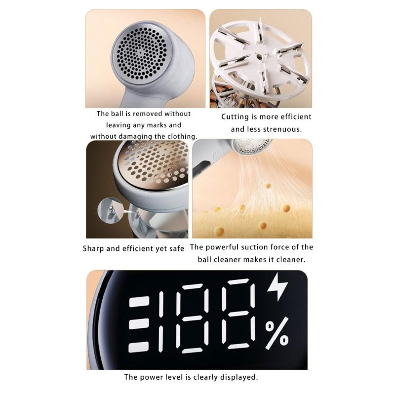 Small Rechargeable Pills Remover with 3 Speed Setting Digital LED Display for Travel Home Safely Removes Fuzz Fabrics