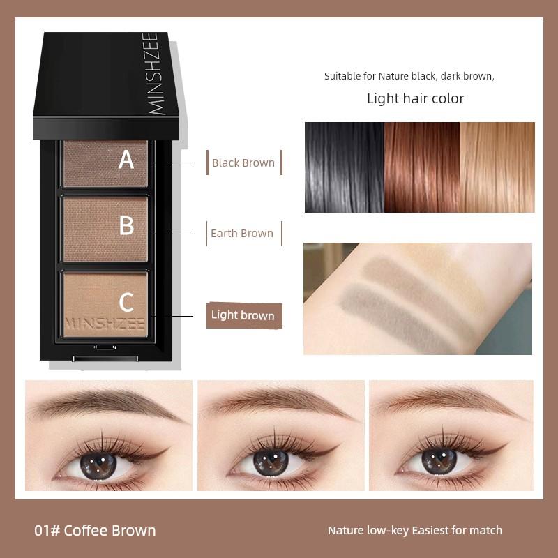 Small Begonia Tri-Color Eyebrow Powder Waterproof Smear-Proof Durable Beginner Brow Powder Repair Genuine Goods Official Flagship Store
