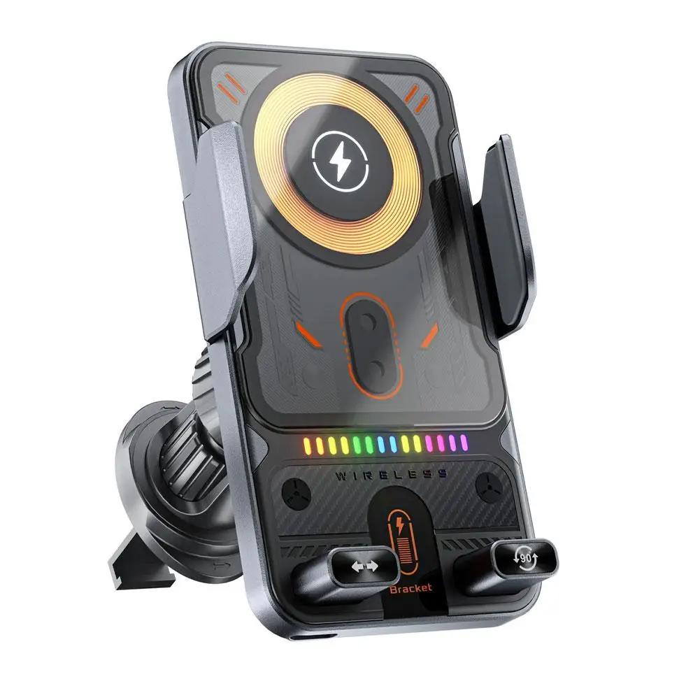 

15W Fast Charging Car Wireless Charger Stand For Air Vent Phone Mount Navigation Holder 360-degree Adjustable V8X2