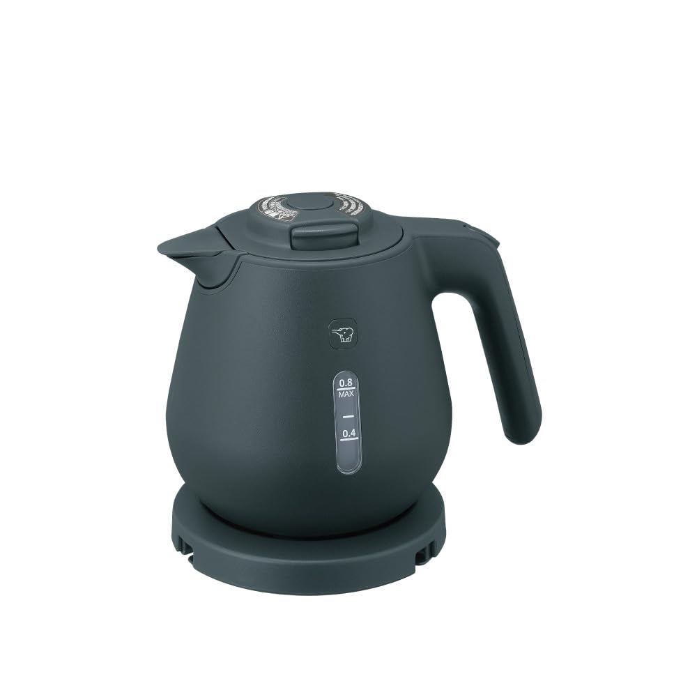Zojirushi Electric Kettle, 0.8L, Compact, Safety Design, Spill Prevention, Dust Block, Slate Black, CK-DB08AM-BM