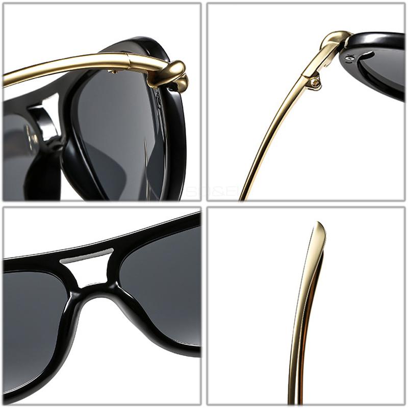 Popular Fashion Double Bridges Pilot Sunglasses Women Luxury Brand Designer Sun Glasses Oval Hollow Shades Uv400 Men Eyewear