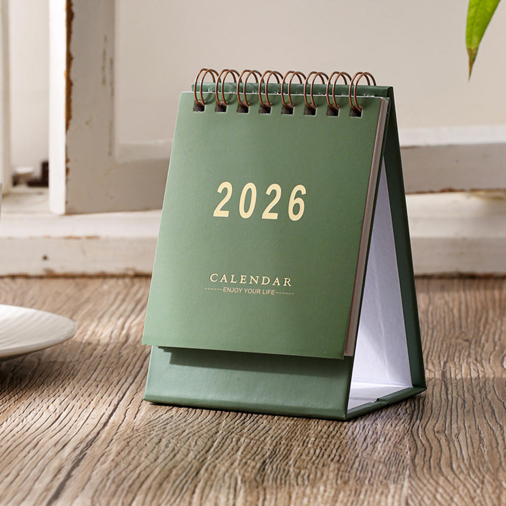 Thicken Mini Pink Desk Calendar 2026 2026 Simple Ins Tabletop Calendar Flip Monthly Notepad Schedule Planner Calendar Office Use