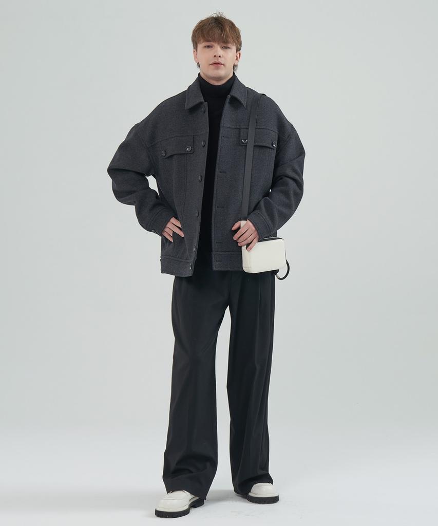 Comspace1980 Wool Blend Blouson Coat_Charcoal