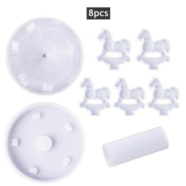 

8шт силиконовые формы для изготовления карусельных украшений белый