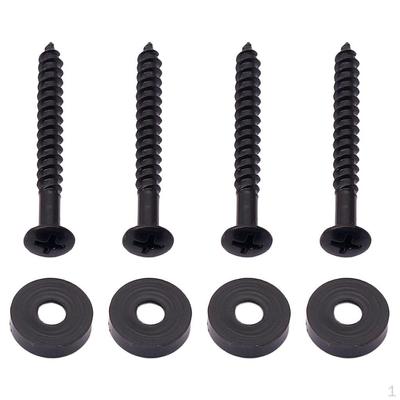 Set Of Joint Bushings Bolts Screws For Guitar Neck Plate Black