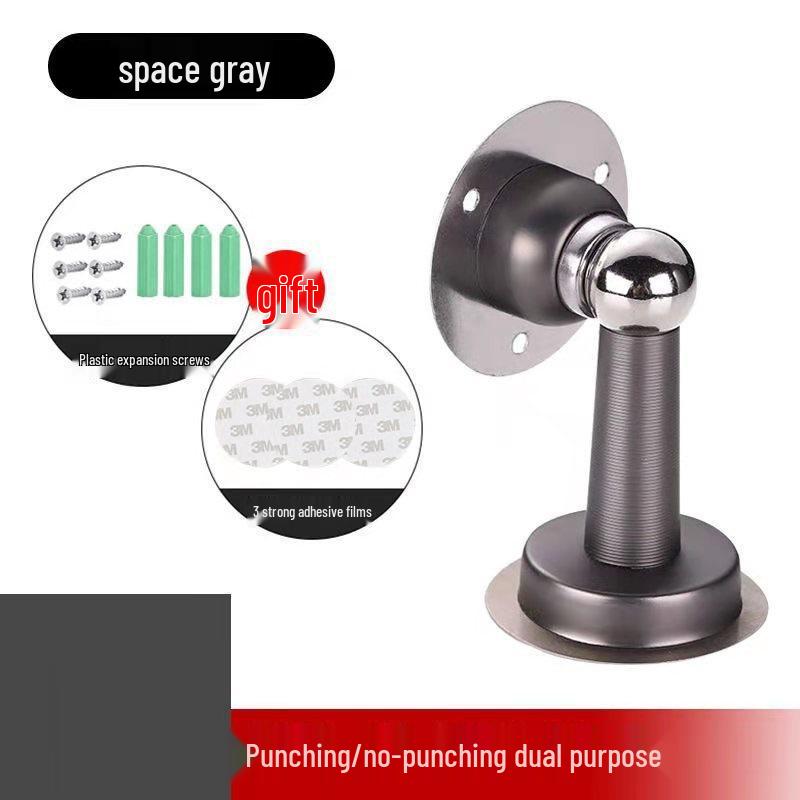 Strong Magnetic Waterproof Door Stopper - Silent, Stainless Steel, No-Drill Holder
