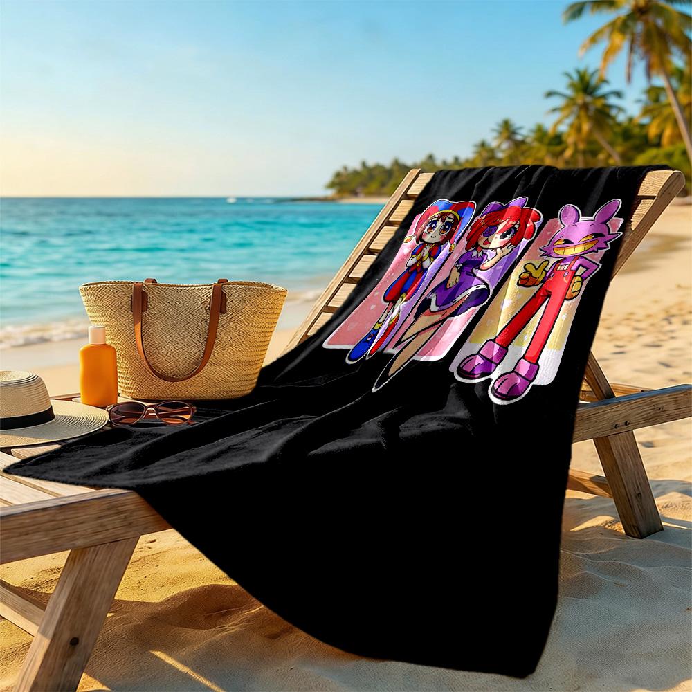The Amazing Digital Circus Beach Towel Soft Durable Quick-Dry Comfortable Lightweight Perfect for Traveling Yoga Camping and Swimming