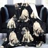 Cute Pug Printed Flannel Blanket for Sofa Sofa Office Bed Camping Trip, Multipurpose Gift Blanket for All Seasons
