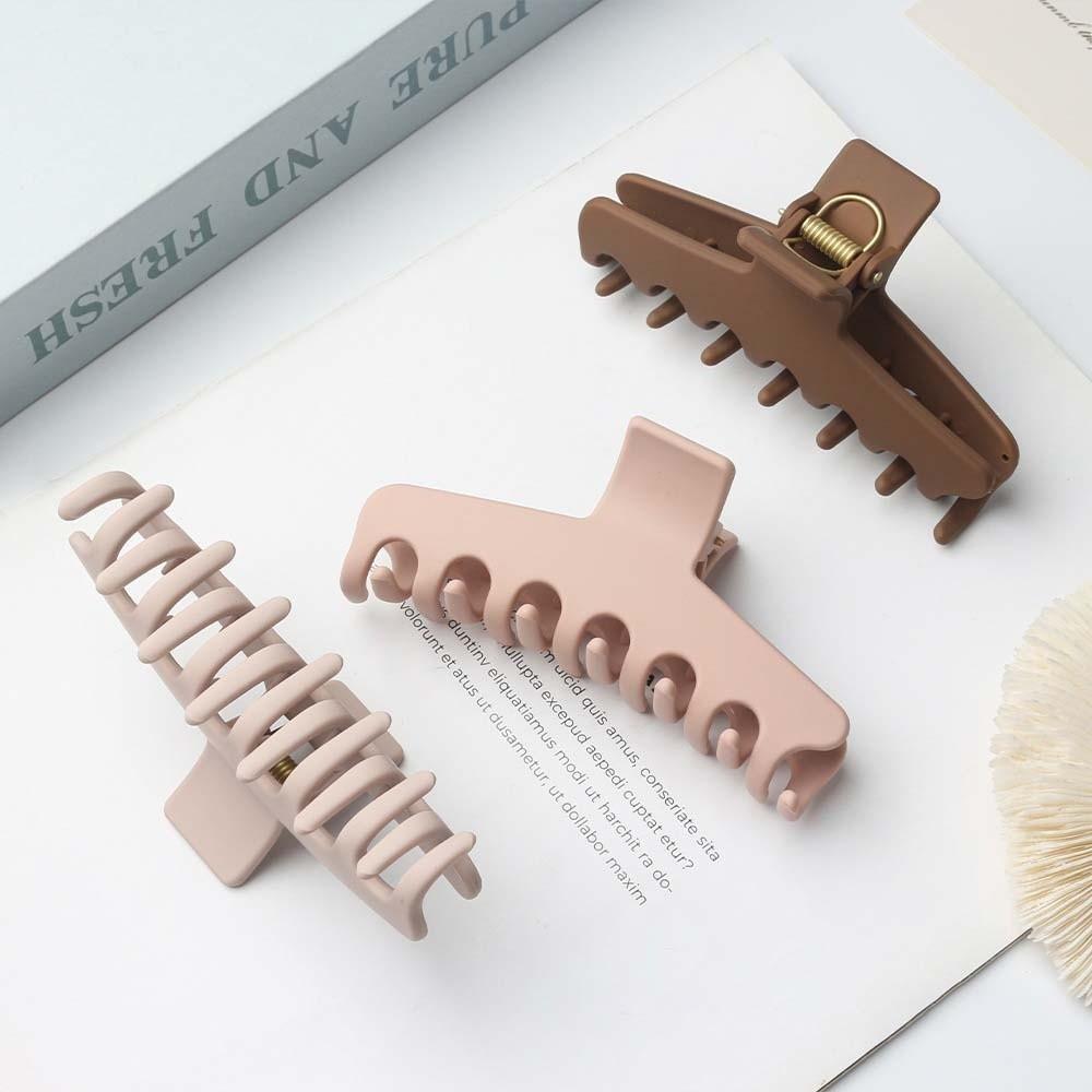 Square Elastic Plastic Hair Claw Safe Solid Color Shark Clip Fashion Silicone Shark Clip Women