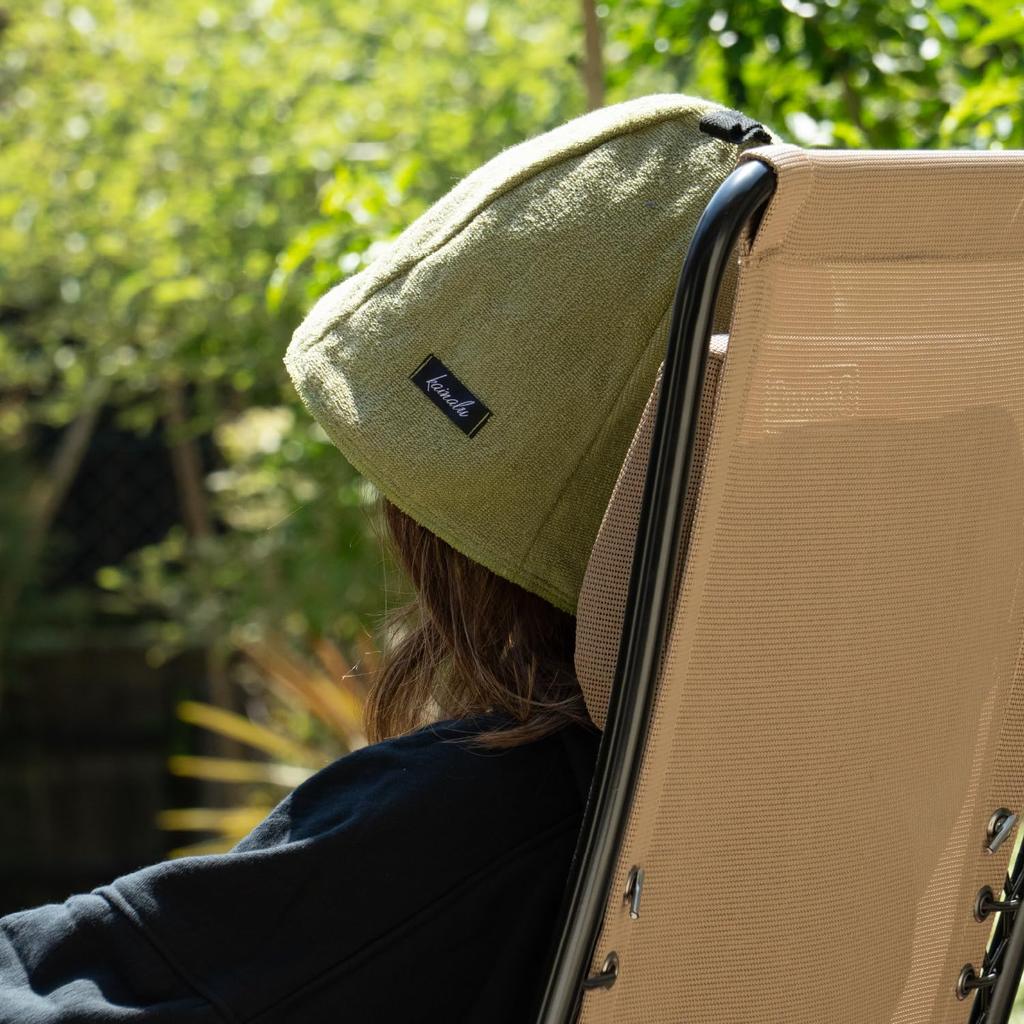 oruTa Sauna Hat Light Fits snugly Prevents overheating Protects hair from damage 100% cotton Khaki