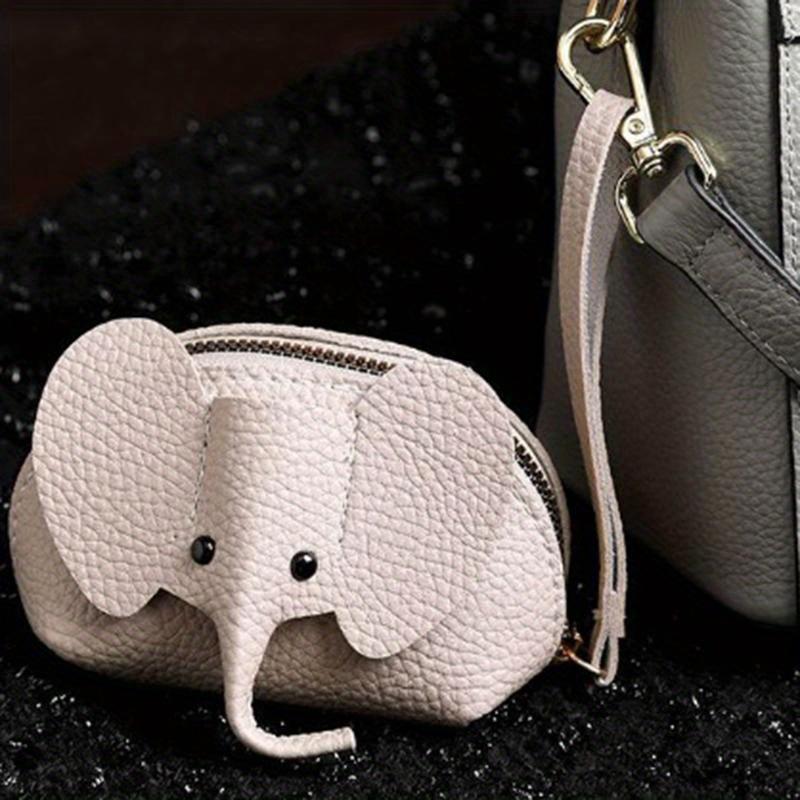 PU Leather Elephant Money Bag Women Coin Purse With Strap Multifunctional Zipper Storage Bags Key Case